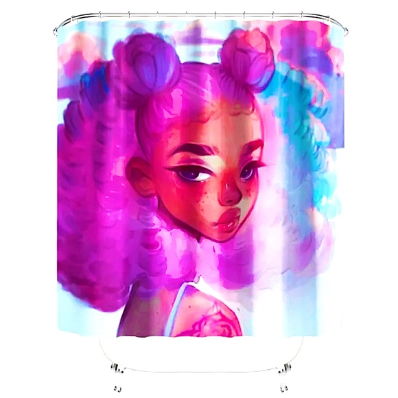 3 piece mat set with shower curtain (71 x 71 in) - Picture 2 of 2